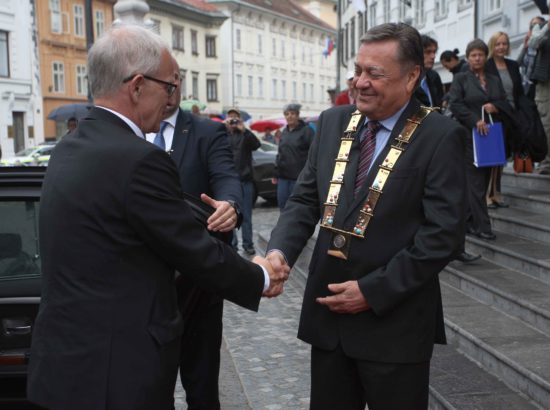 Riigikogu esimees Eiki Nestor kohtus Ljubljana linnapeaga