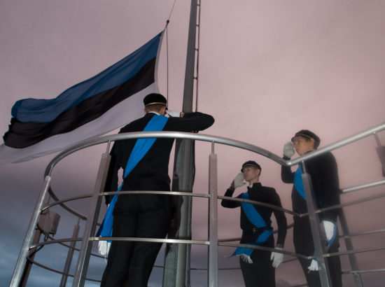 Vastupanuvõitluse päeval heiskasid Pika Hermanni torni lipu 21. Kooli õpilased