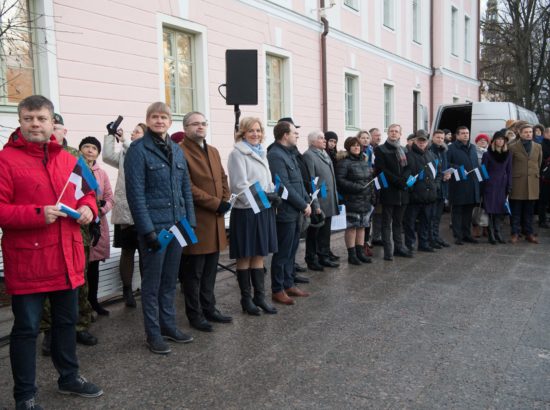 Piduliku lipuheiskamise tseremooniaga tähistati 100 aasta möödumist sinimustvalge lipu heiskamisest riigilipuna Pika Hermanni torni