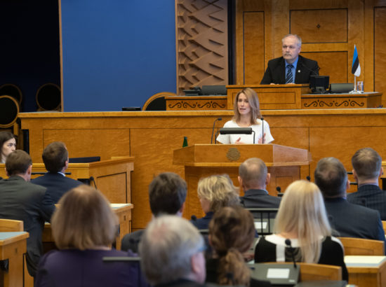 Täiskogu istung, peaministrikandidaadi Kaja Kallase ettekanne