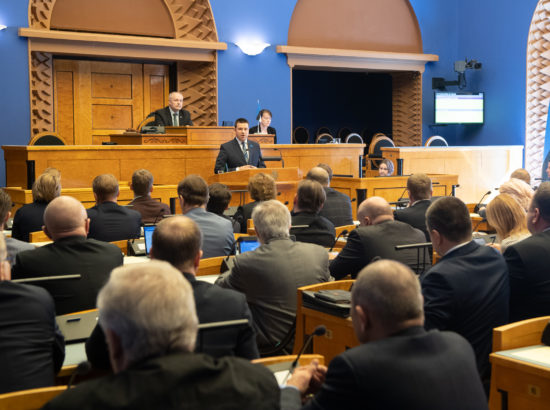 Täiskogu istung, peaministrikandidaadi Jüri Ratase ettekanne