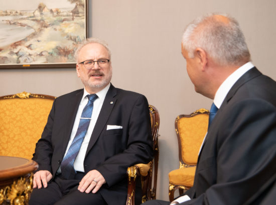 Riigikogu esimees Henn Põlluaas kohtus Läti presidendi Egils Levitsiga
