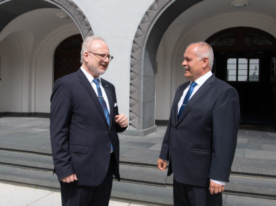 Riigikogu esimees Henn Põlluaas kohtus Läti presidendi Egils Levitsiga