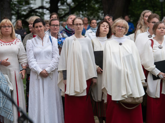 XXVII laulu- ja XX tantsupeo tuli jõudis Toompeale Kuberneri aeda ning viidi Pika Hermanni torni ööbima