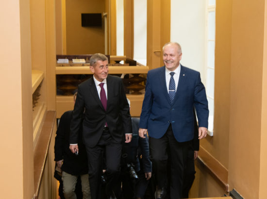 Riigikogu esimees Henn Põlluaas ja Tšehhi välisminister Andrej Babiš