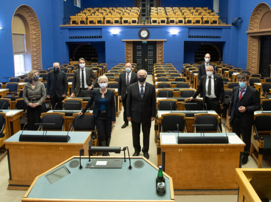 Riigikogu esimees Henn Põlluaas ja Šveitsi rahvusnõukogu esimehe Isabelle Moret