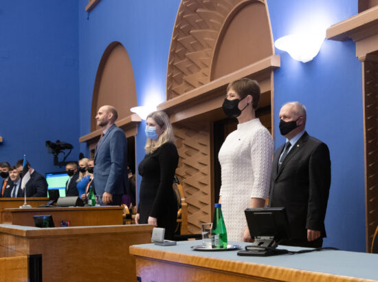 Täiskogu istung, uue valitsuse liikmed andsid ametivande, 26. jaanuar 2021. Kultuuriminister Anneli Ott.