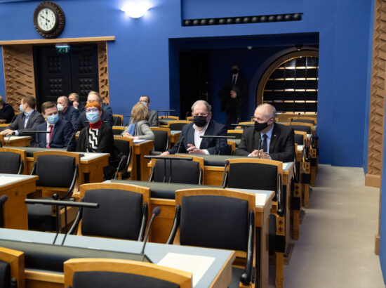 Täiskogu istung, uue valitsuse liikmed andsid ametivande, 26. jaanuar 2021. Siseminister Kristian Jaani.