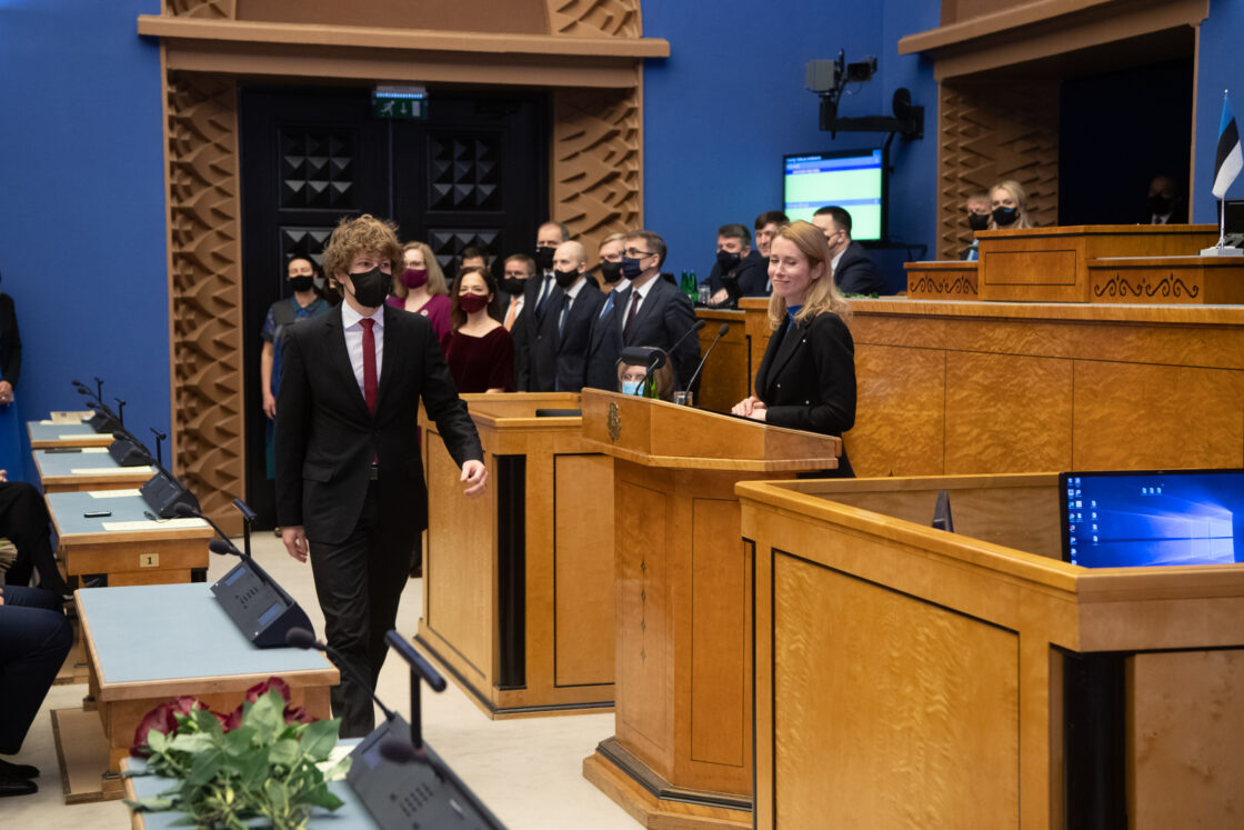Täiskogu istung, uue valitsuse liikmed andsid ametivande, 26. jaanuar 2021. Tervise- ja tööminister Tanel Kiik.