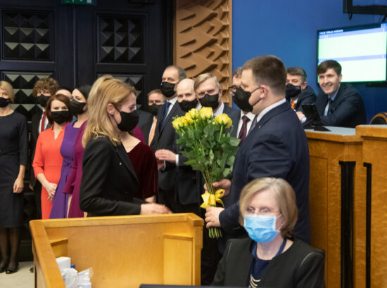 Täiskogu istung, uue valitsuse liikmed andsid ametivande, 26. jaanuar 2021. Rahandusminister Keit Pentus-Rosimannus.