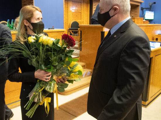 Täiskogu istung, uue valitsuse liikmed andsid ametivande, 26. jaanuar 2021. Keskkonnaminister Tõnis Mölder.