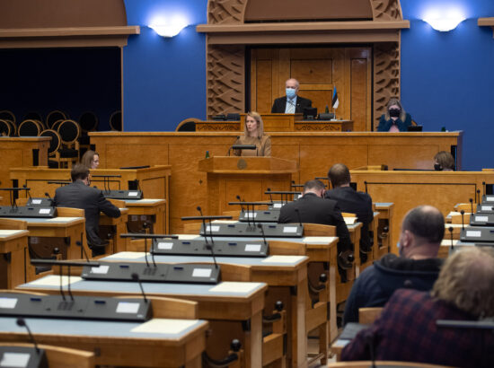 Täiskogu istung, peaminister Kaja Kallase poliitiline avaldus koroonaviiruse olukorrast