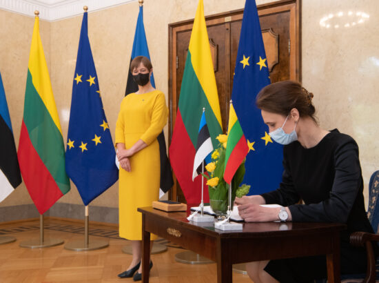 President Kersti Kaljulaid ja Leedu parlamendi esimees Viktorija Čmilytė-Nielsen