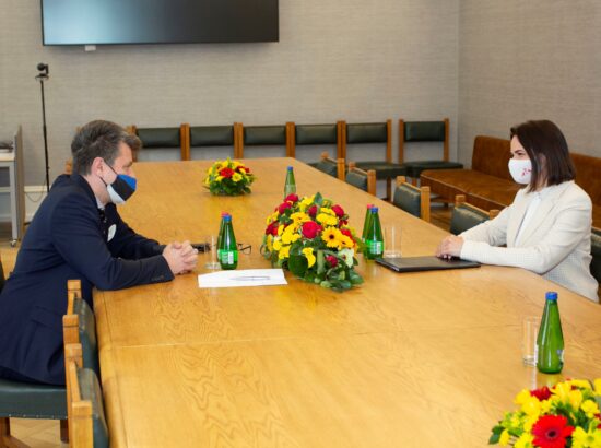 Riigikogu esimehe Jüri Ratase kohtumine Valgevene opositsiooni esindaja Svjatlana Tsihhanovskajaga