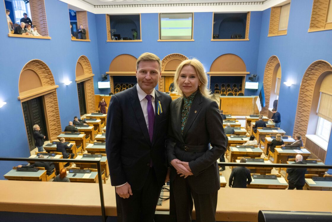 Ukraina parlamendi aseesimees Olena Kondratjuk ja Riigikogu aseesimees Hanno Pevkur