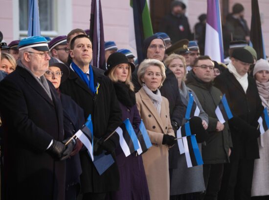 Pidulik lipuheiskamise tseremoonia Kuberneri aias.