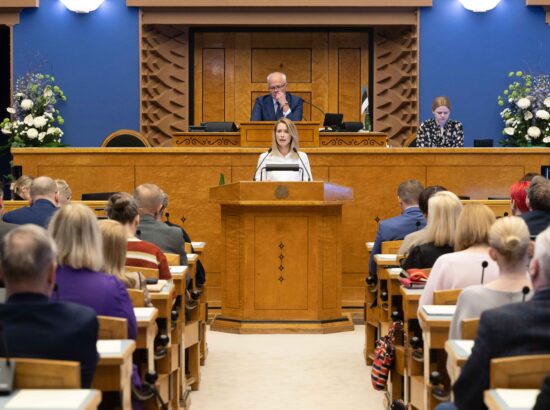 Kaja Kallas esines Riigikogu ees ettekandega valitsuse moodustamise alustest