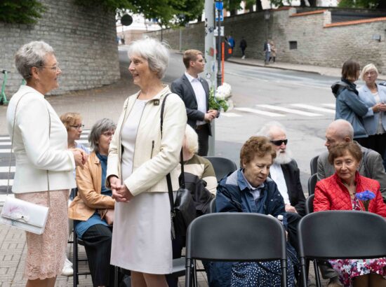 Mälestustseremoonia Toompea jalamil asuva 20. augusti kivi juures