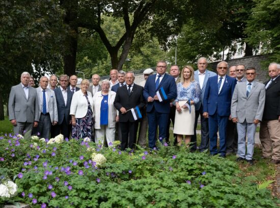 Mälestustseremoonia Toompea jalamil asuva 20. augusti kivi juures