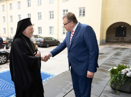 Riigikogu esimees Lauri Hussar kohtus Eestis visiidil viibiva oikumeenilise patriarhi Bartolomeusega.