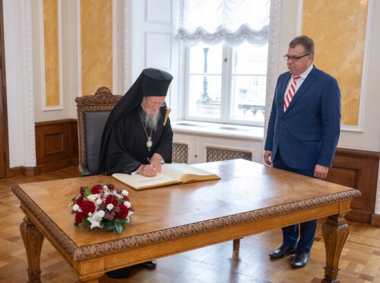 Riigikogu esimees Lauri Hussar kohtus Eestis visiidil viibiva oikumeenilise patriarhi Bartolomeusega.