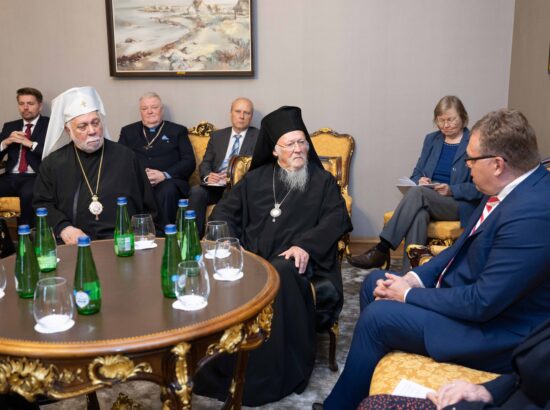 Riigikogu esimees Lauri Hussar kohtus Eestis visiidil viibiva oikumeenilise patriarhi Bartolomeusega.