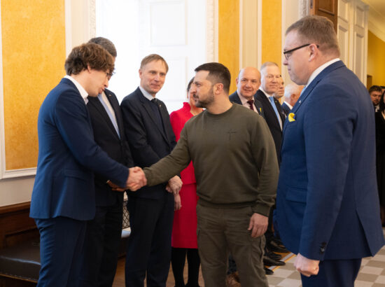 Ukraina president Volodõmõr Zelenskõi ja Eesti-Ukraina parlamendirühma aseesimees Tanel Kiik