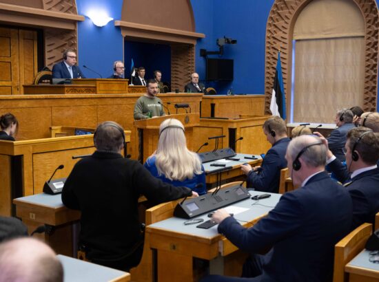 Ukraina president Volodõmõr Zelenskõi pidas Riigikogu ees kõne