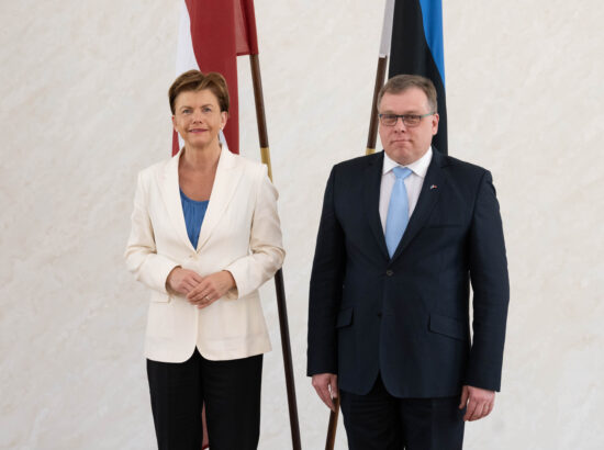 Läti välisminister Baiba Braže ja Riigikogu esimees Lauri Hussar