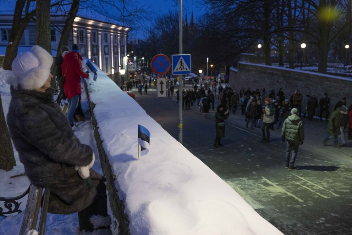 Eesti Vabariigi 108. aastapäeva tähistamine ja pidulik lipuheiskamistseremoonia Toompeal.