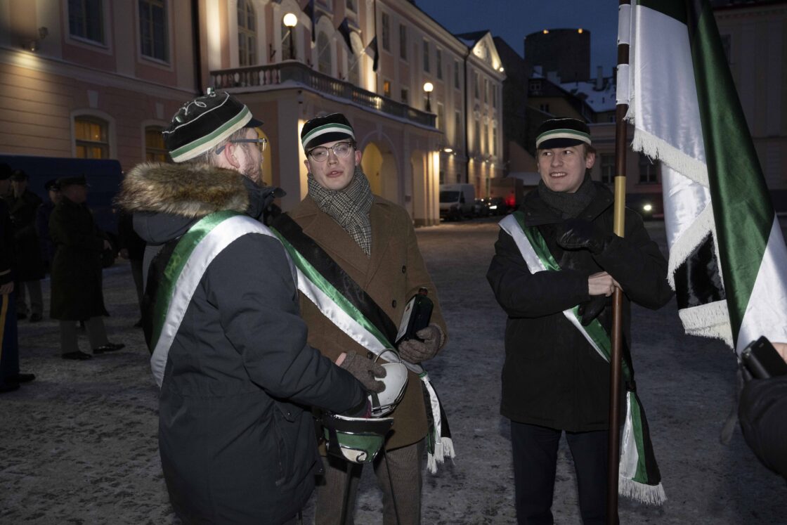 Eesti Vabariigi 108. aastapäeva tähistamine ja pidulik lipuheiskamistseremoonia Toompeal.