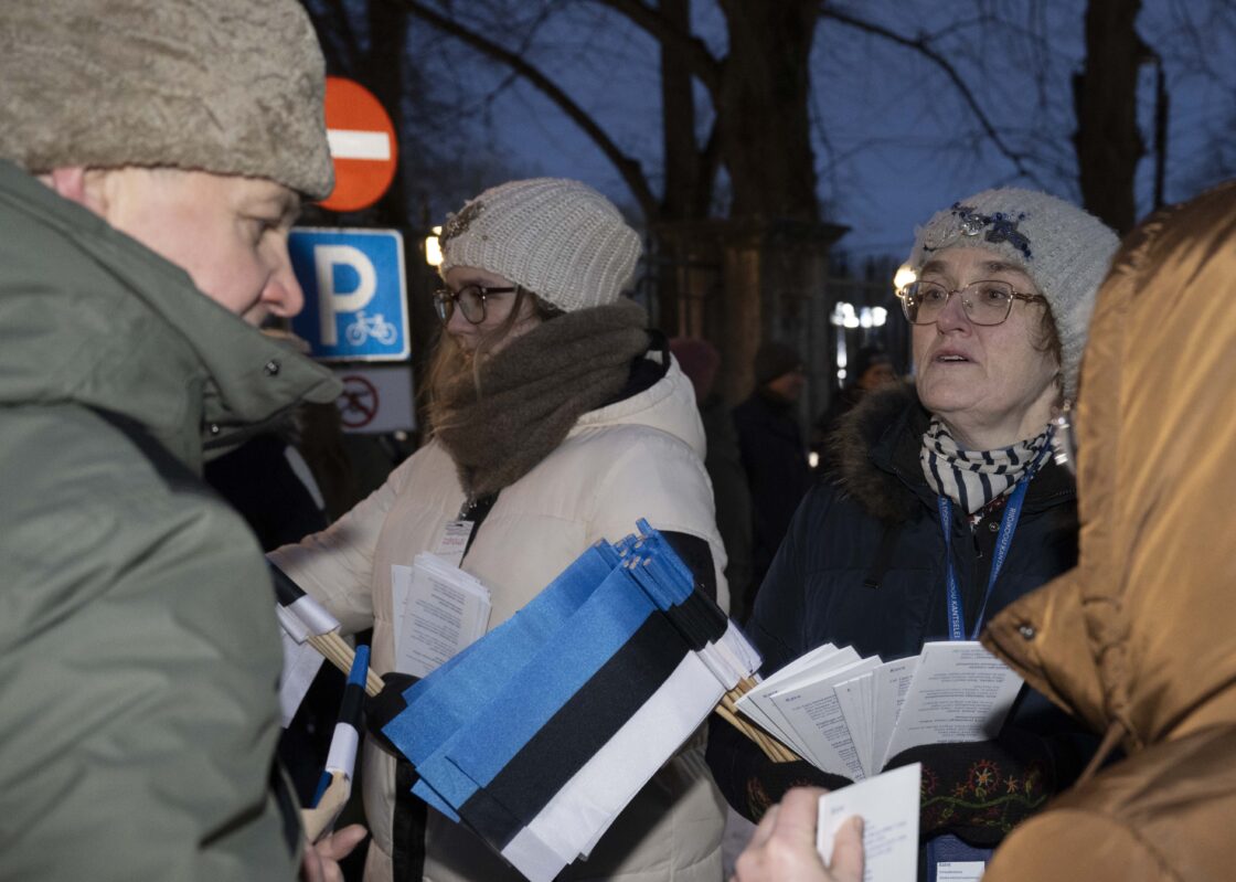 Eesti Vabariigi 108. aastapäeva tähistamine ja pidulik lipuheiskamistseremoonia Toompeal.