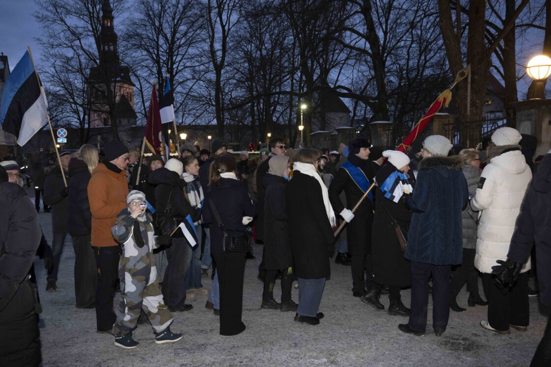 Eesti Vabariigi 108. aastapäeva tähistamine ja pidulik lipuheiskamistseremoonia Toompeal.