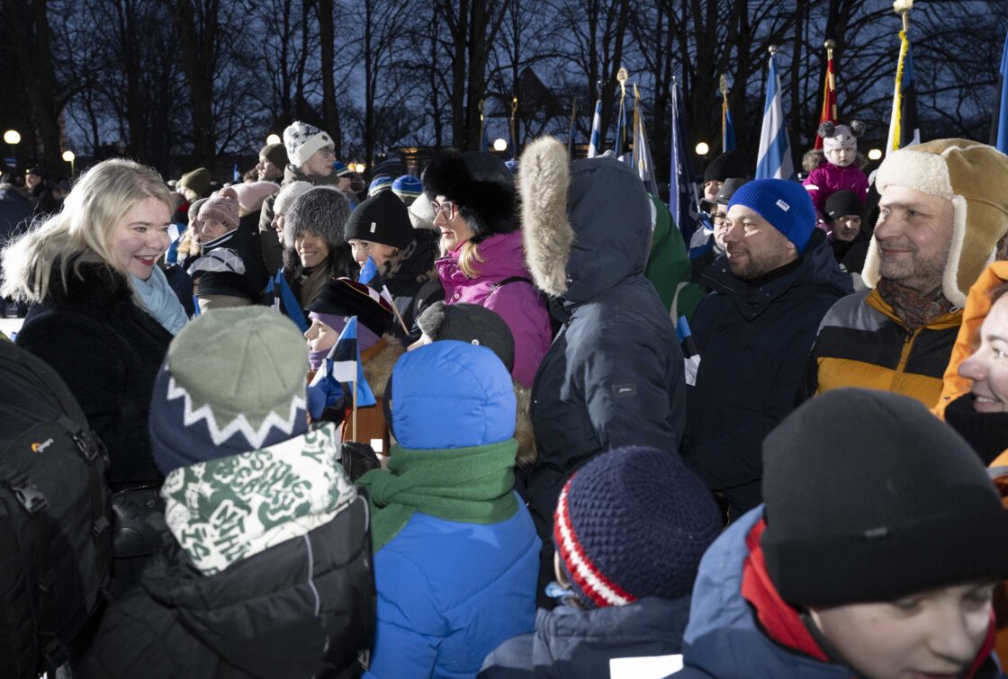 Eesti Vabariigi 108. aastapäeva tähistamine ja pidulik lipuheiskamistseremoonia Toompeal.