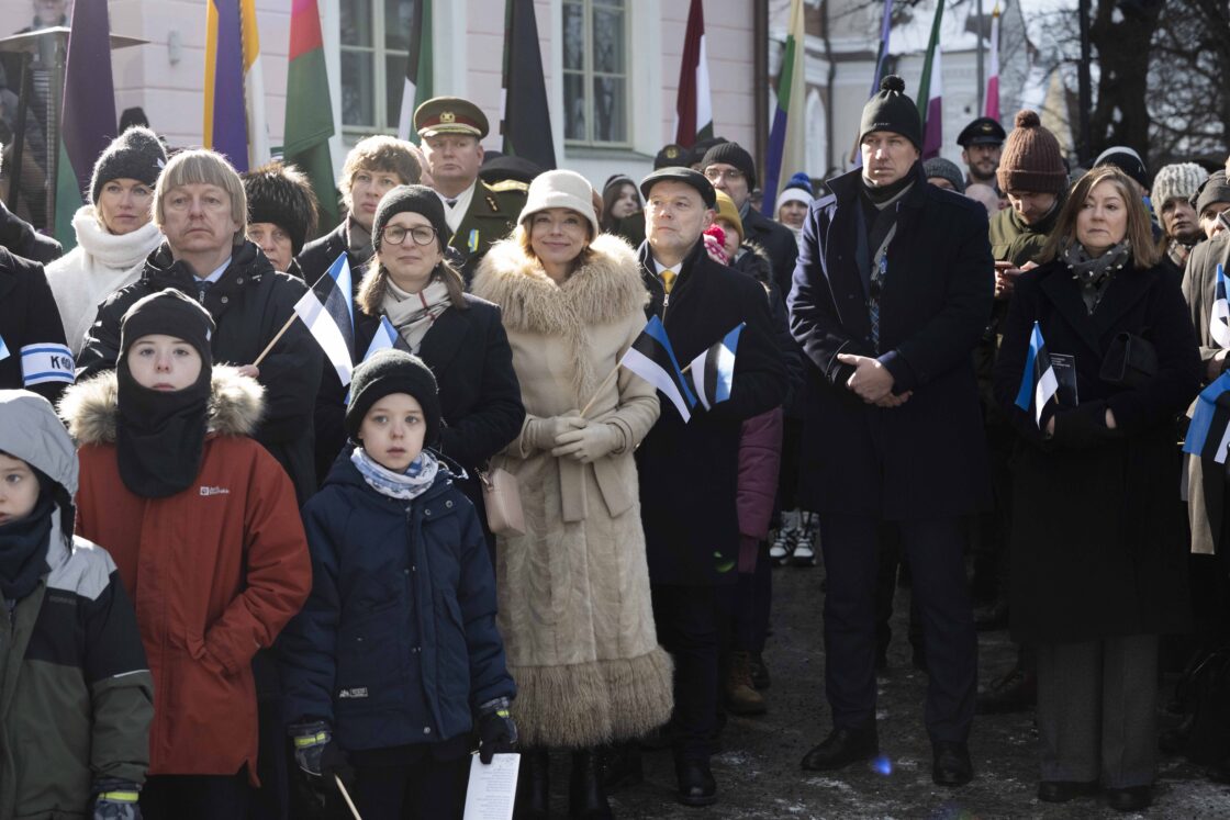 Eesti Vabariigi 108. aastapäeva tähistamine ja pidulik lipuheiskamistseremoonia Toompeal.