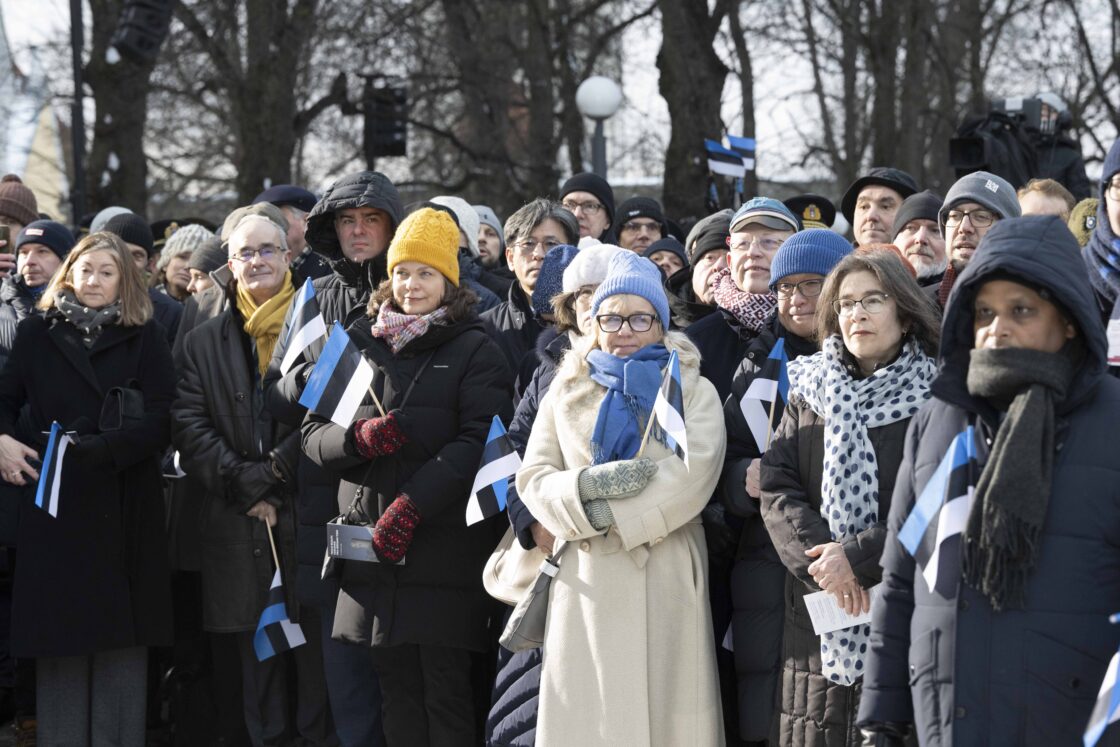 Eesti Vabariigi 108. aastapäeva tähistamine ja pidulik lipuheiskamistseremoonia Toompeal.
