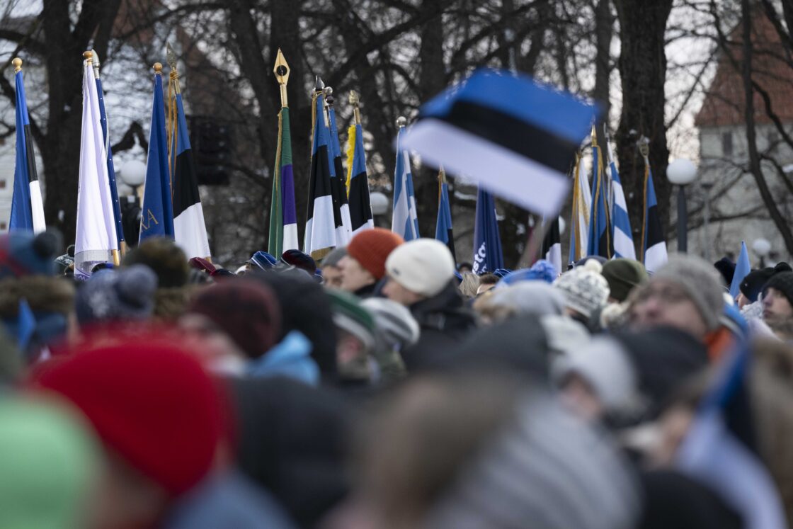 Eesti Vabariigi 108. aastapäeva tähistamine ja pidulik lipuheiskamistseremoonia Toompeal.