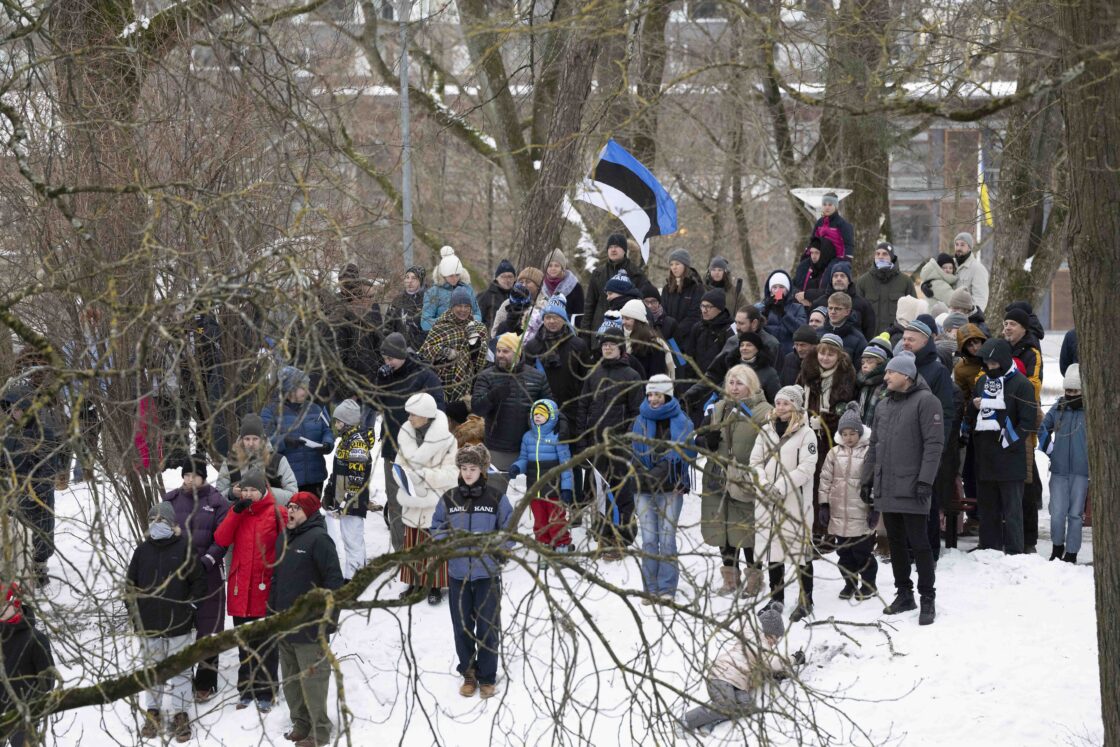 Eesti Vabariigi 108. aastapäeva tähistamine ja pidulik lipuheiskamistseremoonia Toompeal.
