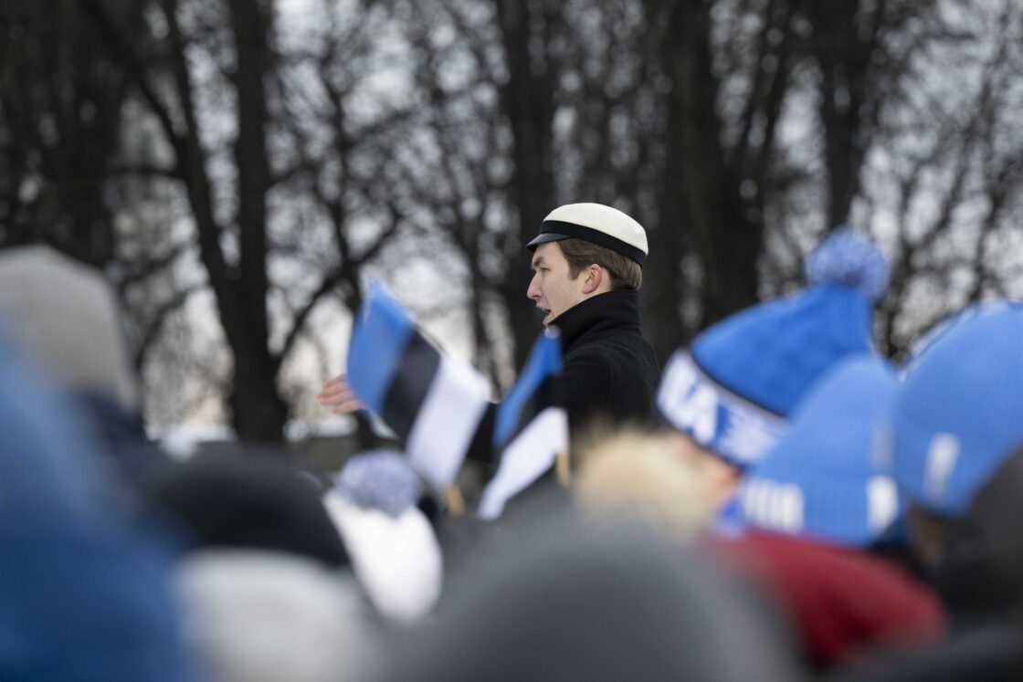 Eesti Vabariigi 108. aastapäeva tähistamine ja pidulik lipuheiskamistseremoonia Toompeal.
