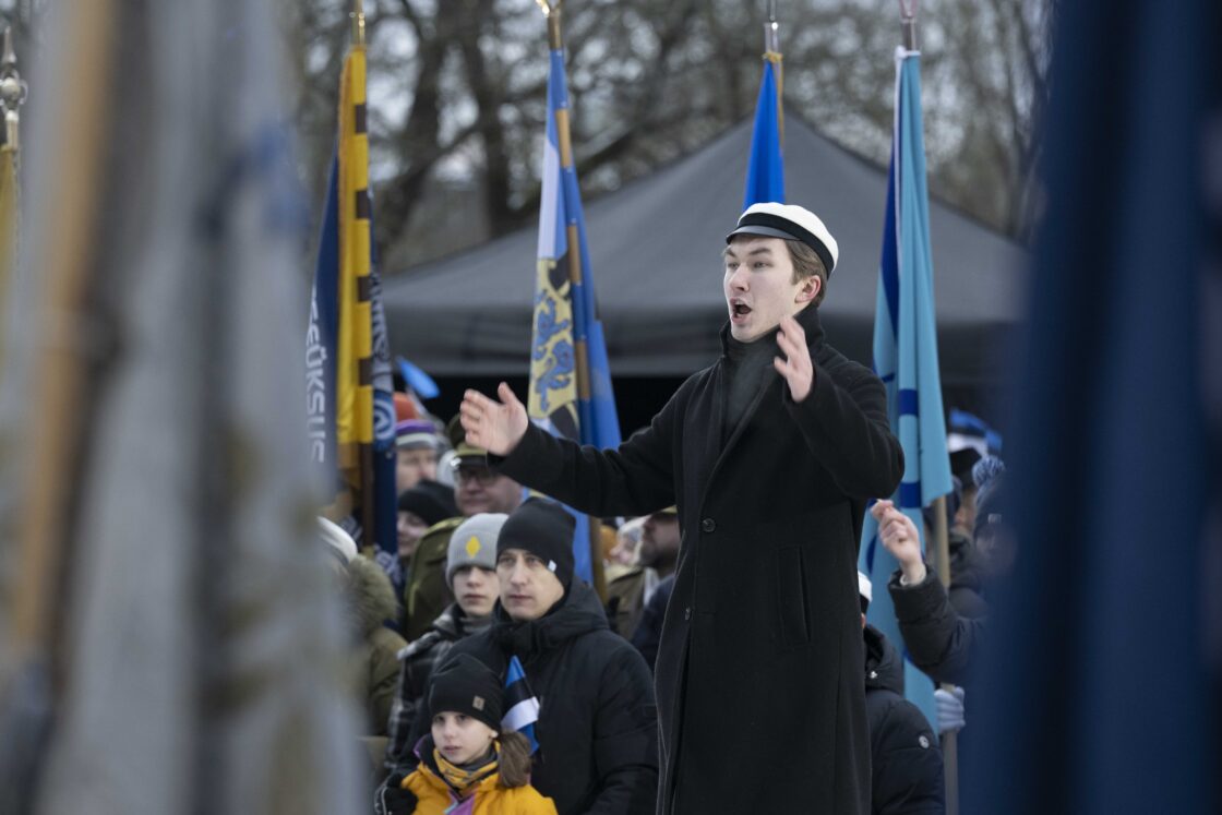 Eesti Vabariigi 108. aastapäeva tähistamine ja pidulik lipuheiskamistseremoonia Toompeal.