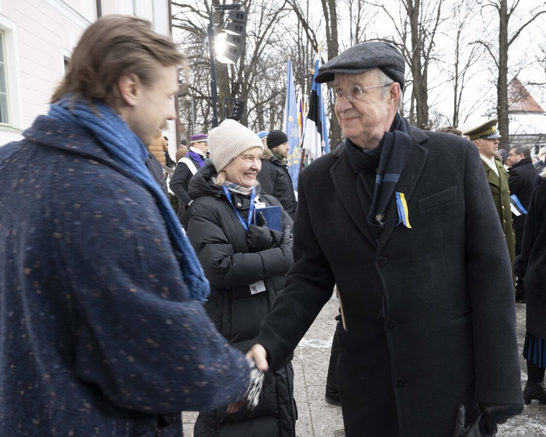 Eesti Vabariigi 108. aastapäeva tähistamine ja pidulik lipuheiskamistseremoonia Toompeal.