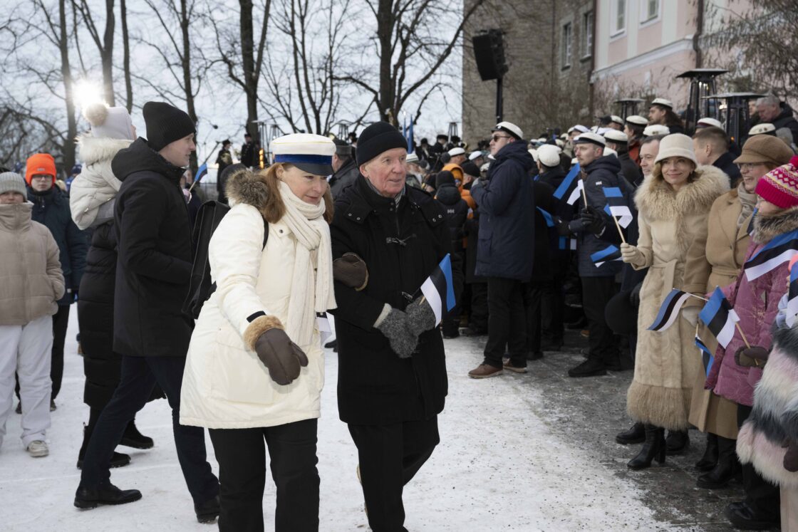 Eesti Vabariigi 108. aastapäeva tähistamine ja pidulik lipuheiskamistseremoonia Toompeal.
