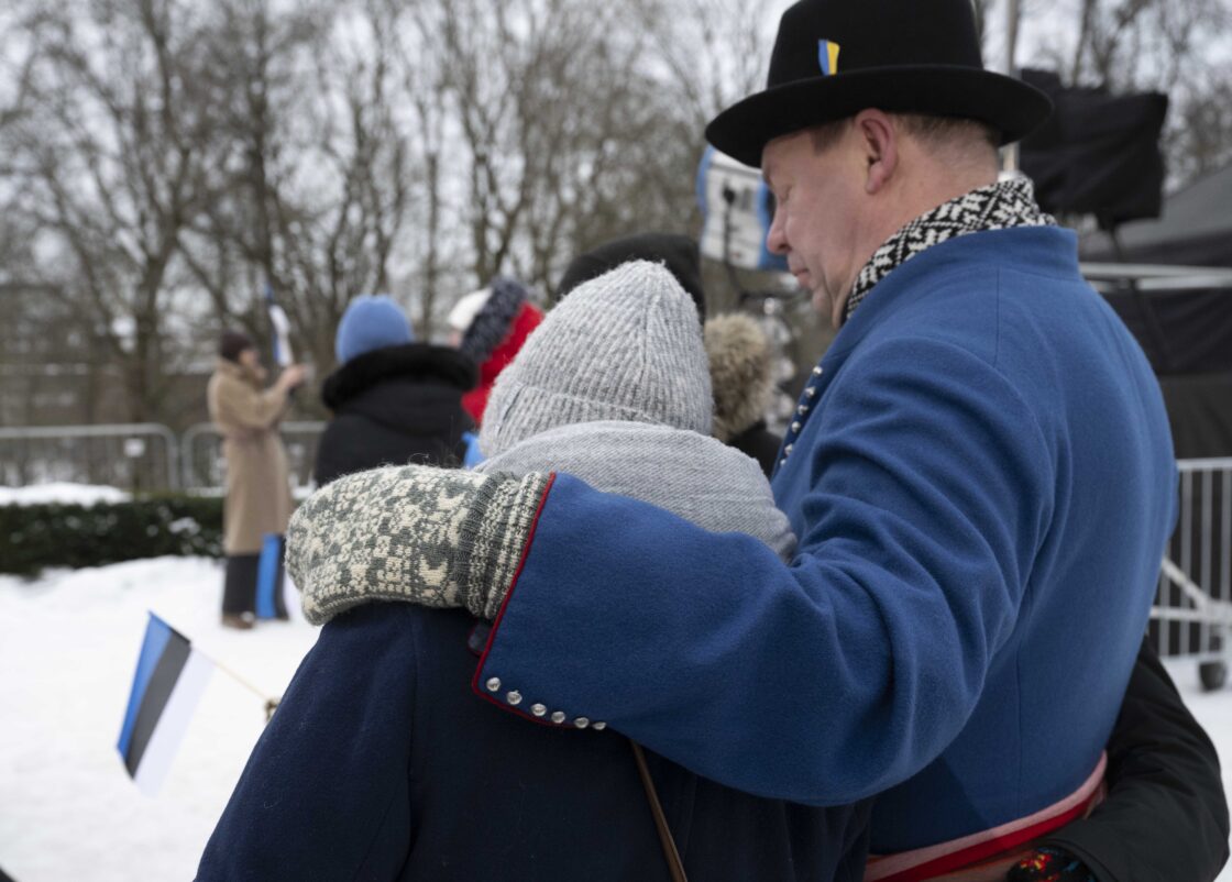 Eesti Vabariigi 108. aastapäeva tähistamine ja pidulik lipuheiskamistseremoonia Toompeal.