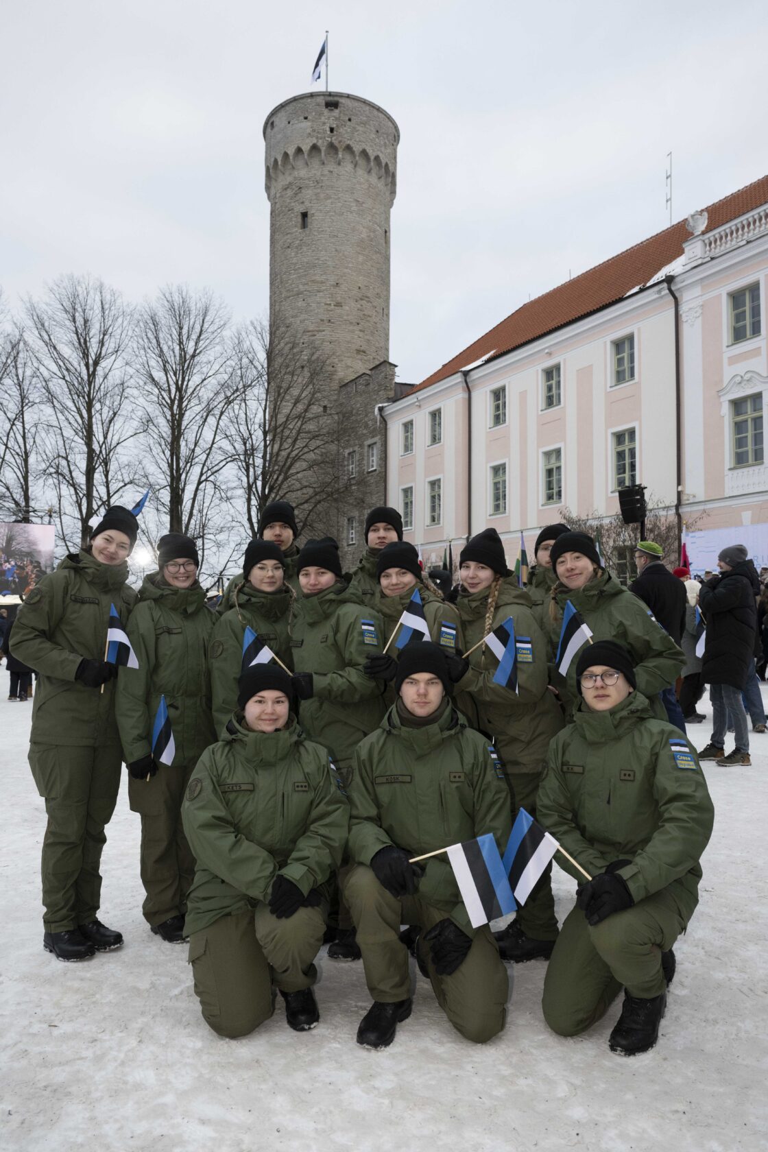 Eesti Vabariigi 108. aastapäeva tähistamine ja pidulik lipuheiskamistseremoonia Toompeal.