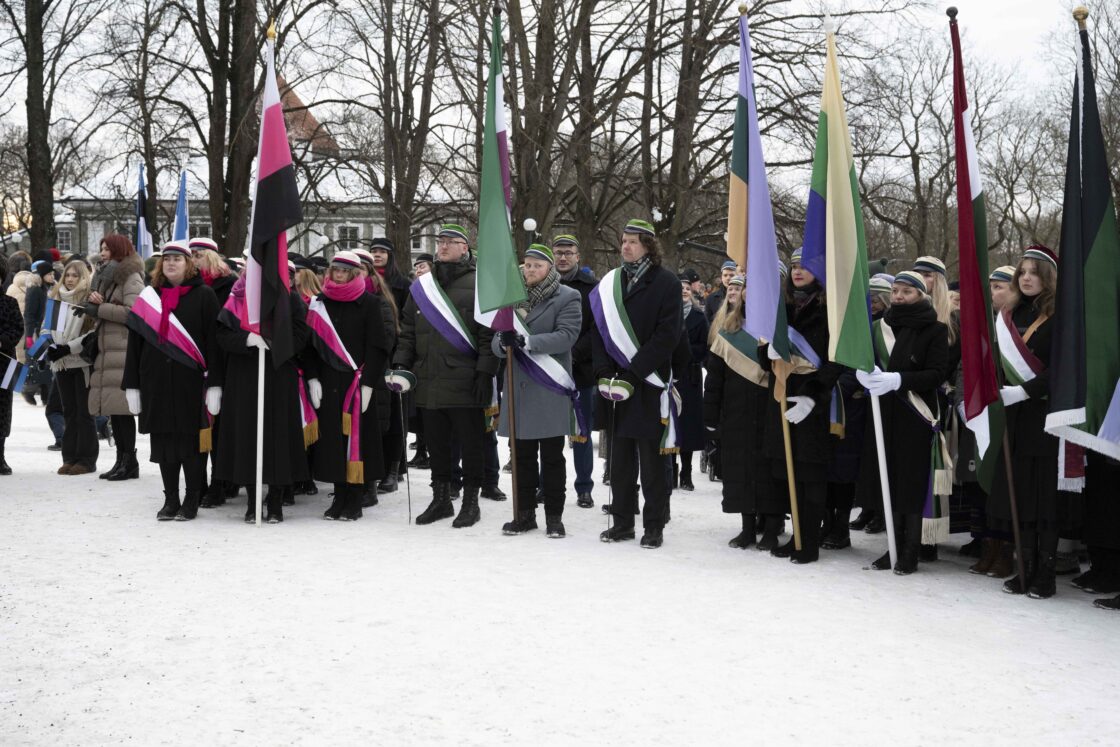 Eesti Vabariigi 108. aastapäeva tähistamine ja pidulik lipuheiskamistseremoonia Toompeal.